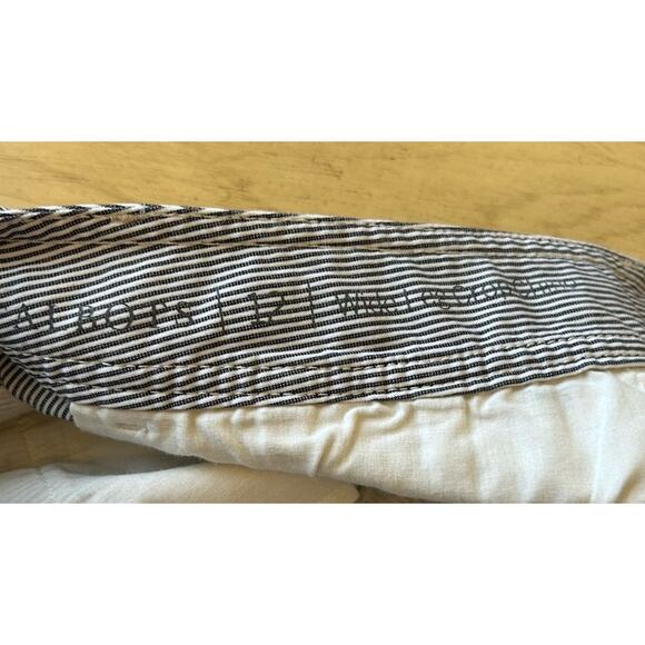 TALBOTS Women's Pinstripe Capri Wide Leg Chino 12 Nautical Coastal Resort Casual - Picture 7 of 11